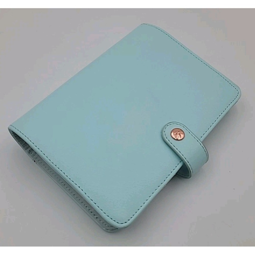 Kikki.K A5 Leather Planner Mint Green Organizer w/ Stickers, Pages, Notepad